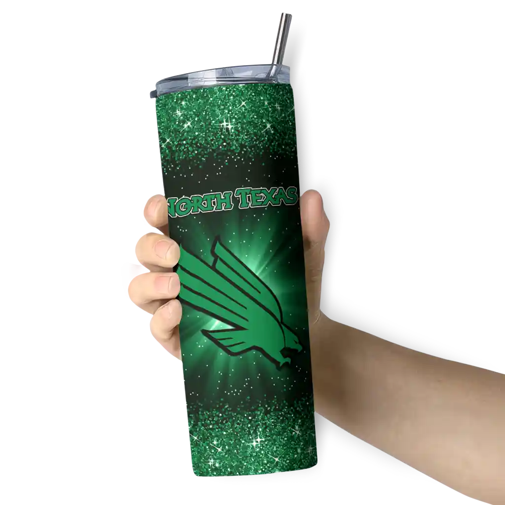 north-texas-mean-green-radiant-glitter-green-skinny-tumbler-premium-grade.webp