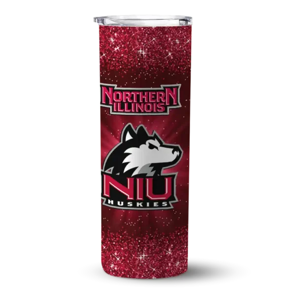 northern illinois huskies radiant glitter red skinny tumbler best selling