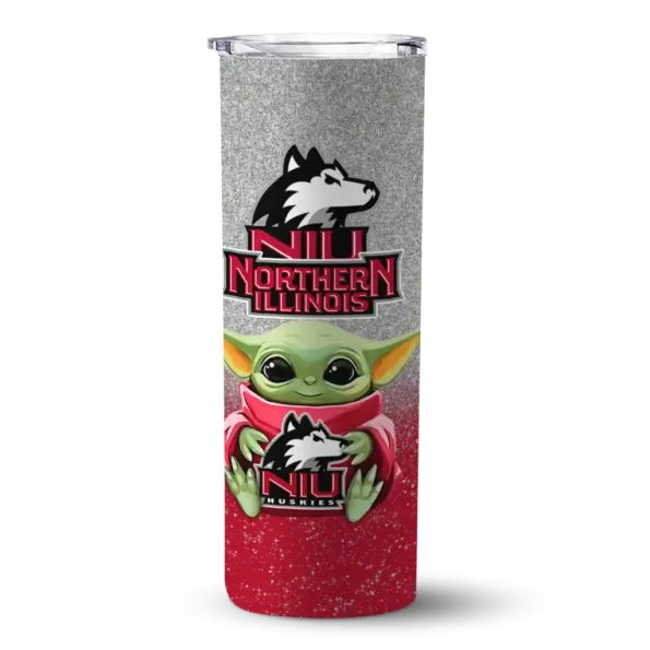 northern illinois huskies yoda smile red skinny tumbler best selling