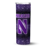 northwestern-wildcats-radiant-glitter-purple-skinny-tumbler-best-selling.webp