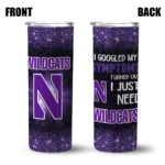 northwestern-wildcats-radiant-glitter-purple-skinny-tumbler-best-selling.webp