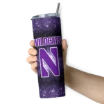 northwestern-wildcats-radiant-glitter-purple-skinny-tumbler-best-selling.webp