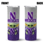 northwestern-wildcats-yoda-smile-purple-skinny-tumbler-best-selling.webp