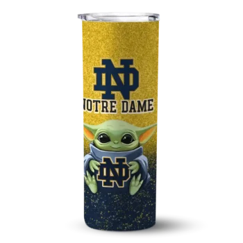 Notre Dame Fighting Irish Yoda Smile Navy Skinny Tumbler
