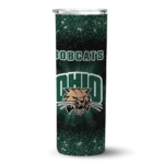ohio-bobcats-radiant-glitter-green-skinny-tumbler-best-selling.webp