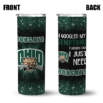 ohio-bobcats-radiant-glitter-green-skinny-tumbler-best-selling.webp