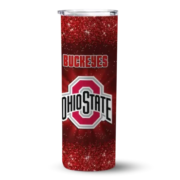 Ohio State Buckeyes Radiant Glitter Scarlet Skinny Tumbler