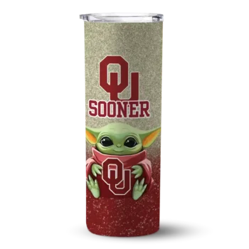 Oklahoma Sooners Yoda Smile Crimson Skinny Tumbler