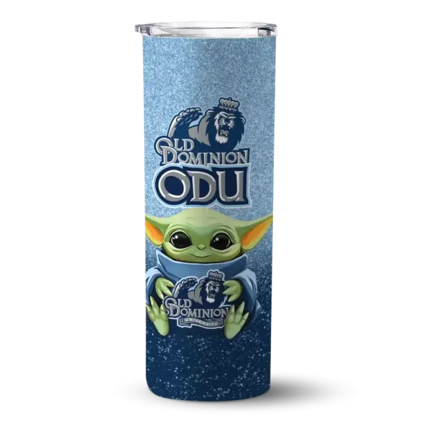 old dominion monarchs yoda smile blue skinny tumbler best selling