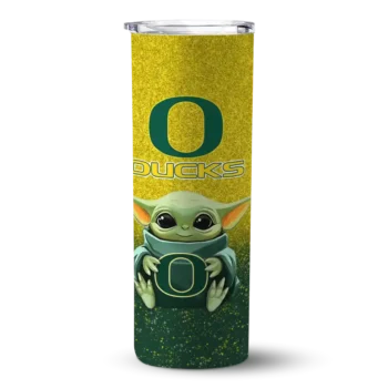 Oregon Ducks Yoda Smile Green Skinny Tumbler