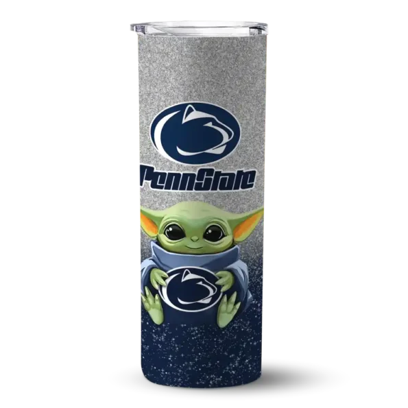 penn state nittany lions yoda smile blue skinny tumbler best selling
