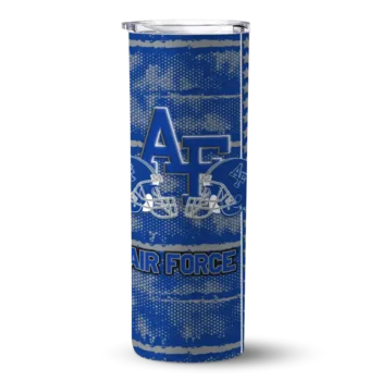 Personalized Air Force Falcons Chevron Patch Blue Skinny Tumbler