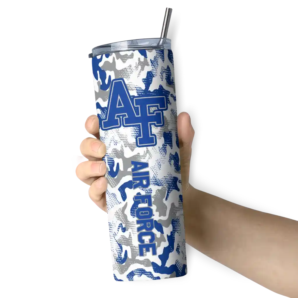 personalized-air-force-falcons-claw-marks-blue-white-skinny-tumbler-premium-grade.webp