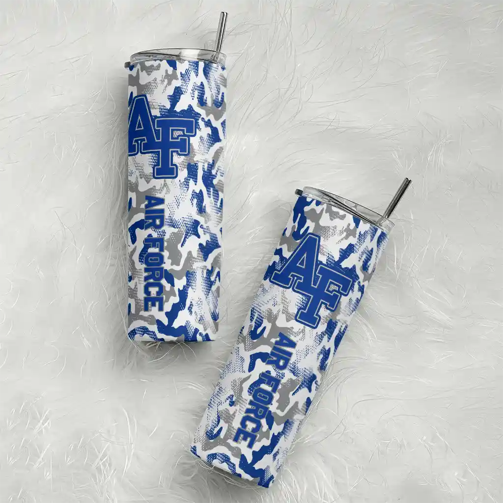 personalized-air-force-falcons-claw-marks-blue-white-skinny-tumbler-top-rated.webp