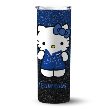 Personalized Air Force Falcons Hello Kitty Blue Black Skinny Tumbler