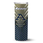 personalized-akron-zips-chevron-stripes-blue-skinny-tumbler-best-selling.webp
