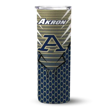 Personalized Akron Zips Chevron Stripes Blue Skinny Tumbler