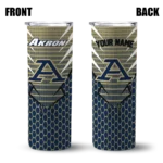 personalized-akron-zips-chevron-stripes-blue-skinny-tumbler-best-selling.webp