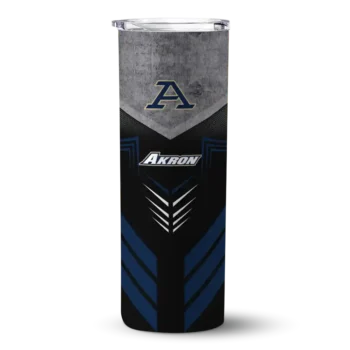 Personalized Akron Zips Hexagon Honeycomb Blue Black Skinny Tumbler
