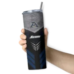 personalized-akron-zips-hexagon-honeycomb-blue-black-skinny-tumbler-best-selling.webp