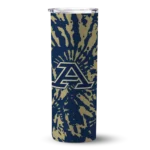 personalized-akron-zips-metallic-grid-blue-skinny-tumbler-best-selling.webp