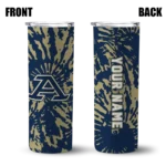 personalized-akron-zips-metallic-grid-blue-skinny-tumbler-best-selling.webp