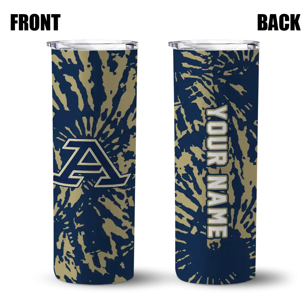 personalized-akron-zips-metallic-grid-blue-skinny-tumbler-fashion-forward.webp