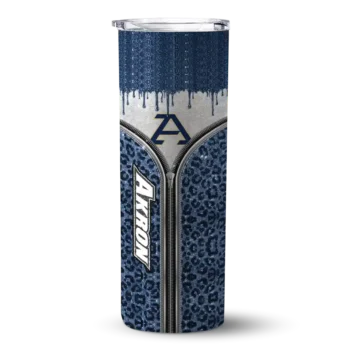 Personalized Akron Zips Sparkle Drip Blue Skinny Tumbler