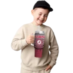 personalized alabama crimson tide hex texture crimson curved tumbler best selling.webp