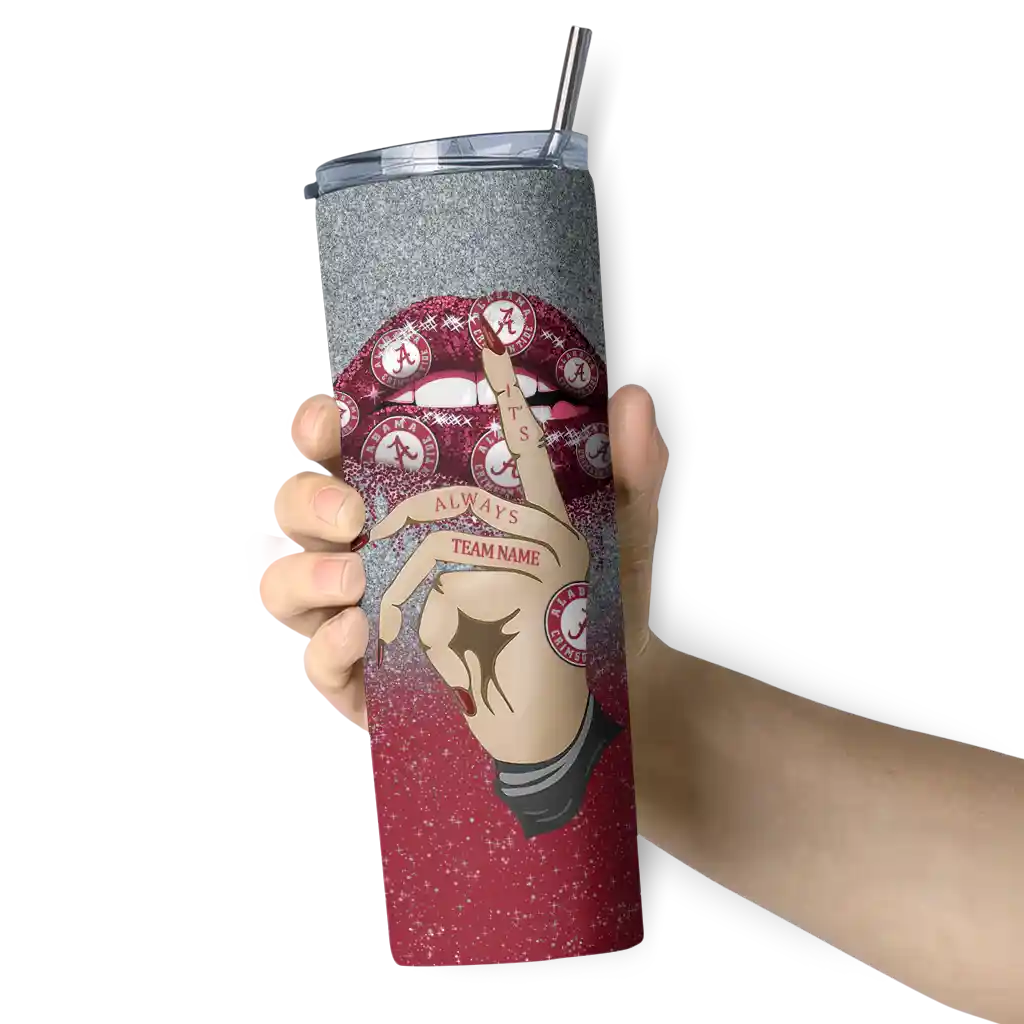 personalized-alabama-crimson-tide-sparkle-lips-crimson-skinny-tumbler-premium-grade-1.webp