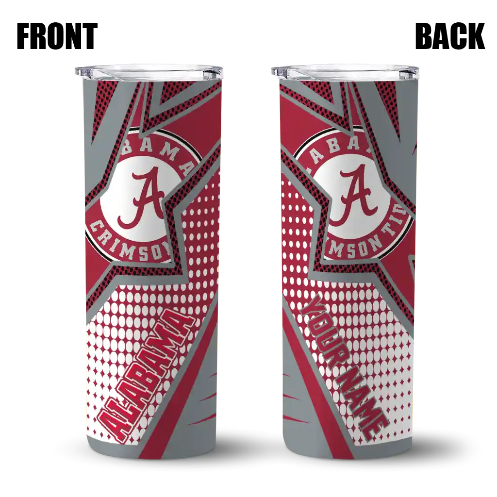 personalized-alabama-crimson-tide-web-stripes-crimson-white-skinny-tumbler-fashion-forward.webp