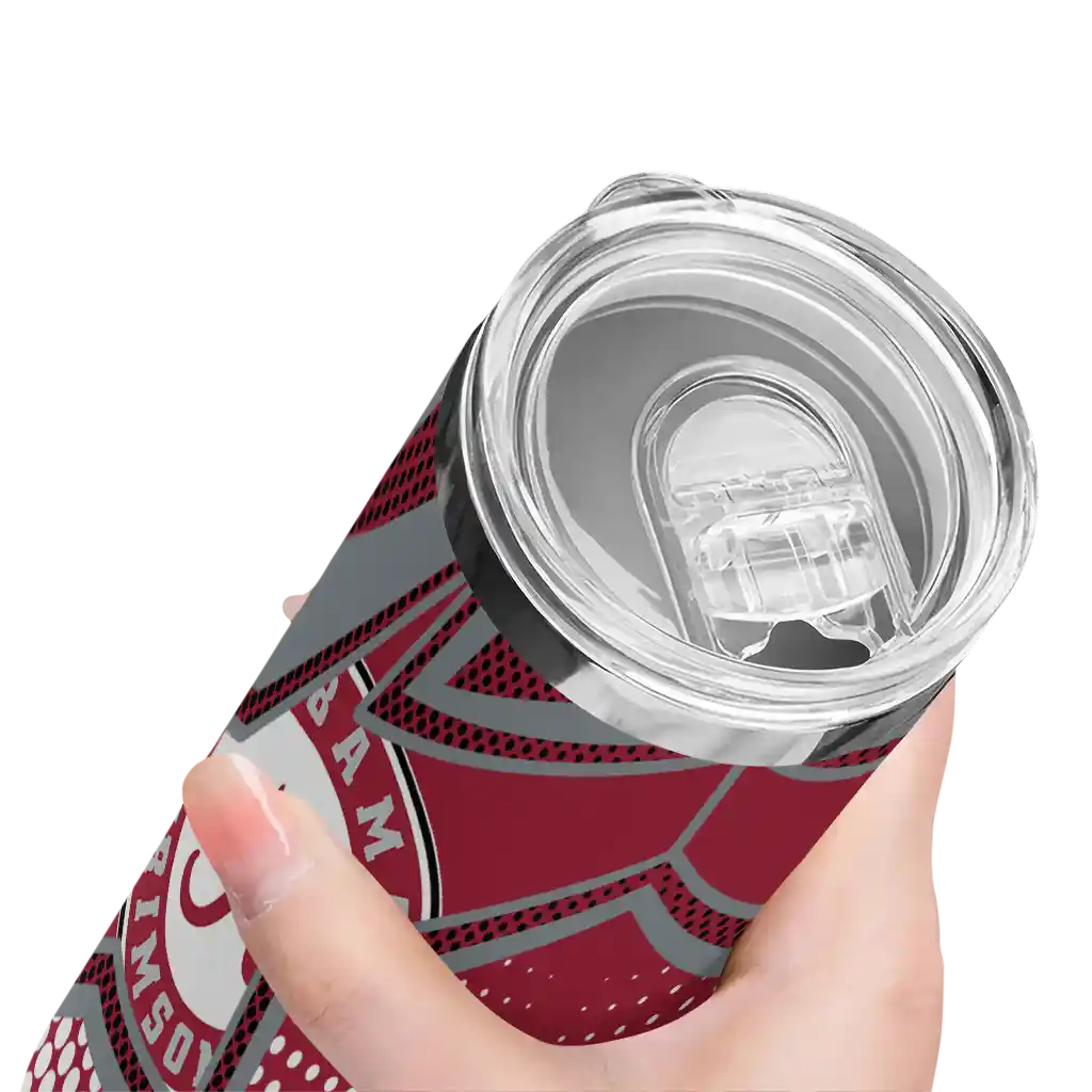 personalized-alabama-crimson-tide-web-stripes-crimson-white-skinny-tumbler-high-quality.webp
