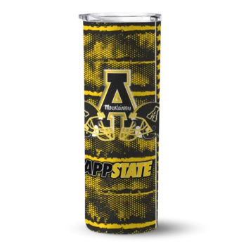 Personalized Appalachian State Mountaineers Chevron Patch Black Skinny Tumbler