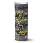 personalized-appalachian-state-mountaineers-chevron-v-black-gray-skinny-tumbler-best-selling.webp