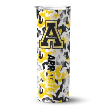 Personalized Appalachian State Mountaineers Claw Marks Black White Skinny Tumbler