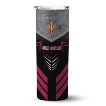 Personalized Arizona State Sun Devils Hexagon Honeycomb Maroon Black Skinny Tumbler