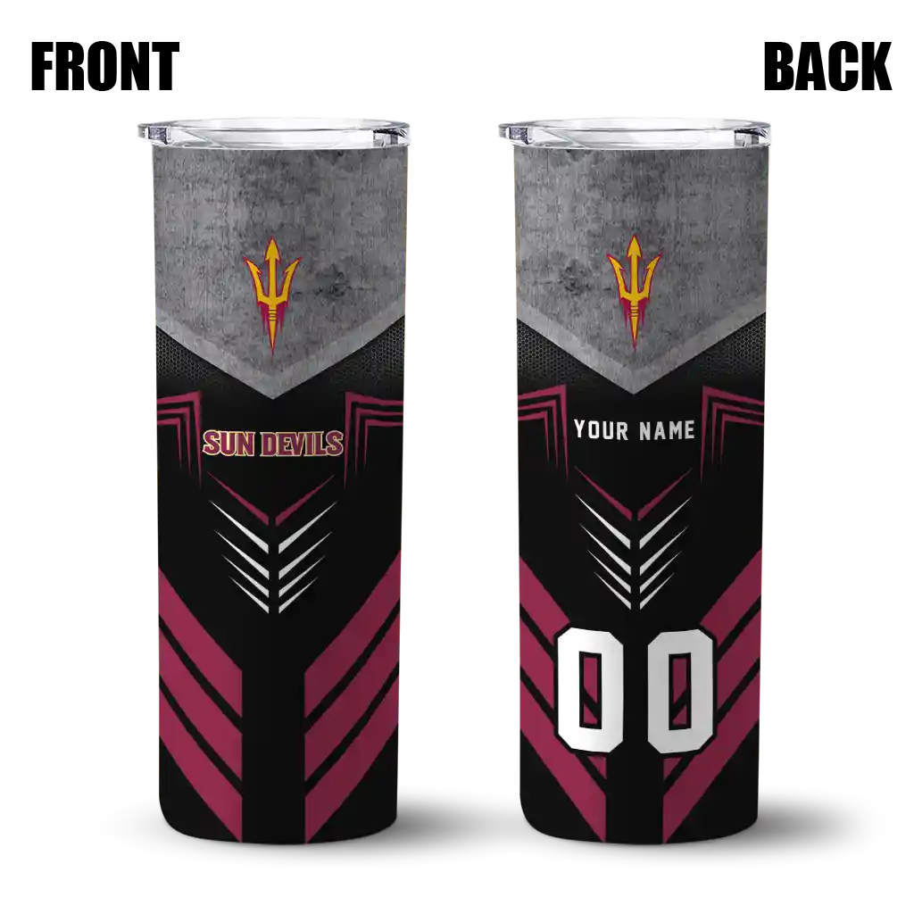 personalized-arizona-state-sun-devils-hexagon-honeycomb-maroon-black-skinny-tumbler-fashion-forward.webp