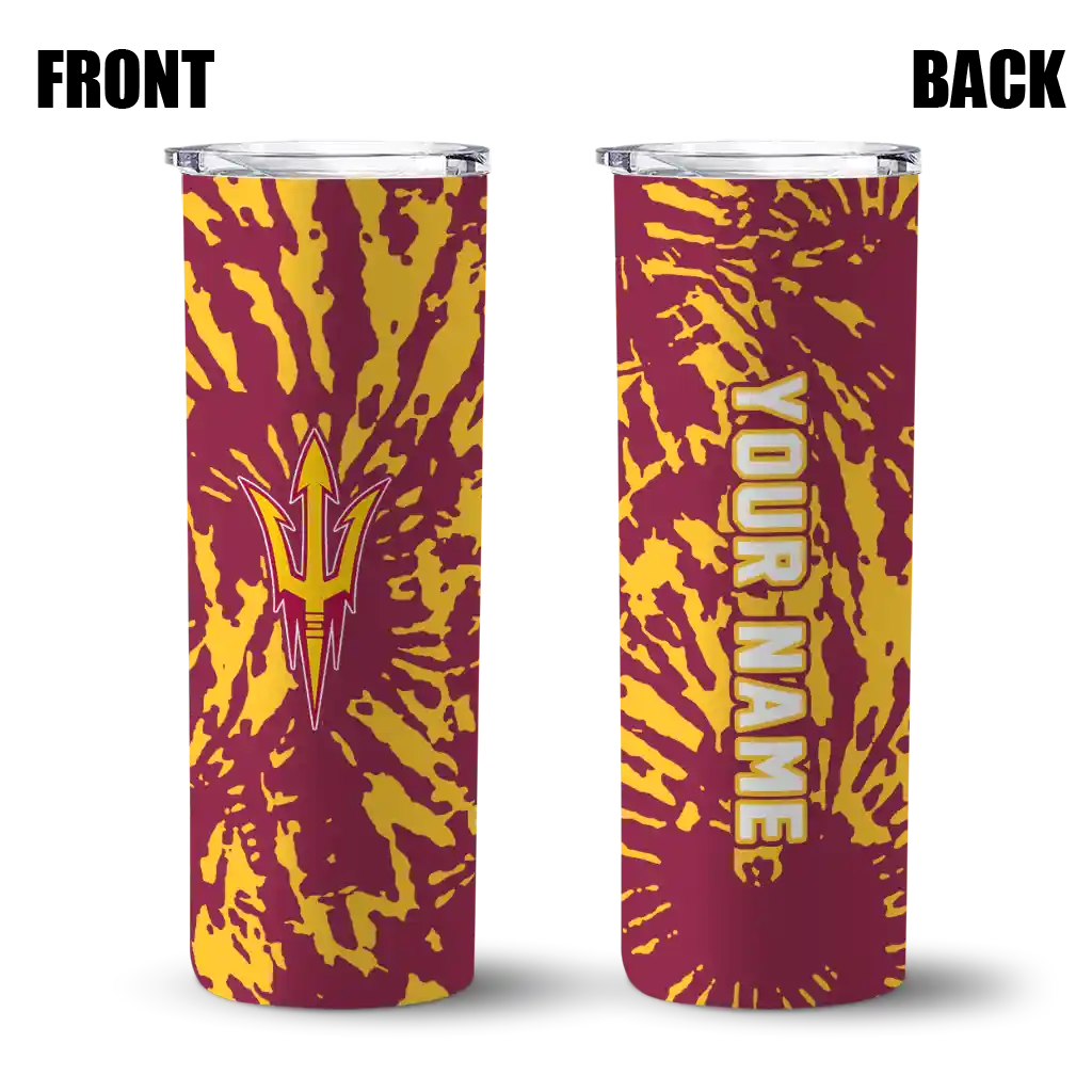 personalized-arizona-state-sun-devils-metallic-grid-maroon-skinny-tumbler-fashion-forward.webp