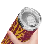 personalized-arizona-state-sun-devils-metallic-grid-maroon-skinny-tumbler-best-selling.webp