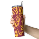 personalized-arizona-state-sun-devils-metallic-grid-maroon-skinny-tumbler-best-selling.webp