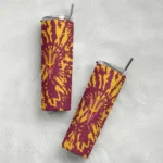 personalized-arizona-state-sun-devils-metallic-grid-maroon-skinny-tumbler-best-selling.webp