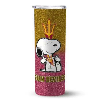 Personalized Arizona State Sun Devils Snoopy Attitude Maroon Skinny Tumbler