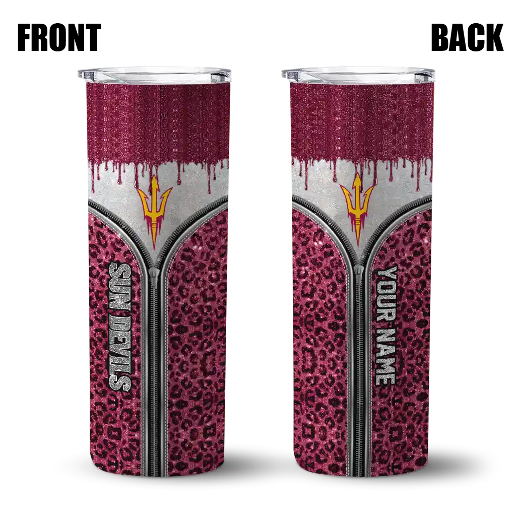 personalized-arizona-state-sun-devils-sparkle-drip-maroon-skinny-tumbler-fashion-forward.webp