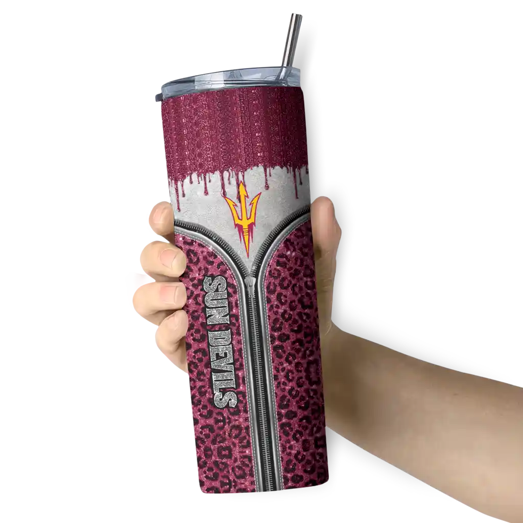 personalized-arizona-state-sun-devils-sparkle-drip-maroon-skinny-tumbler-premium-grade.webp