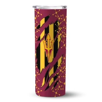 Personalized Arizona State Sun Devils Star Pop Maroon Black Skinny Tumbler