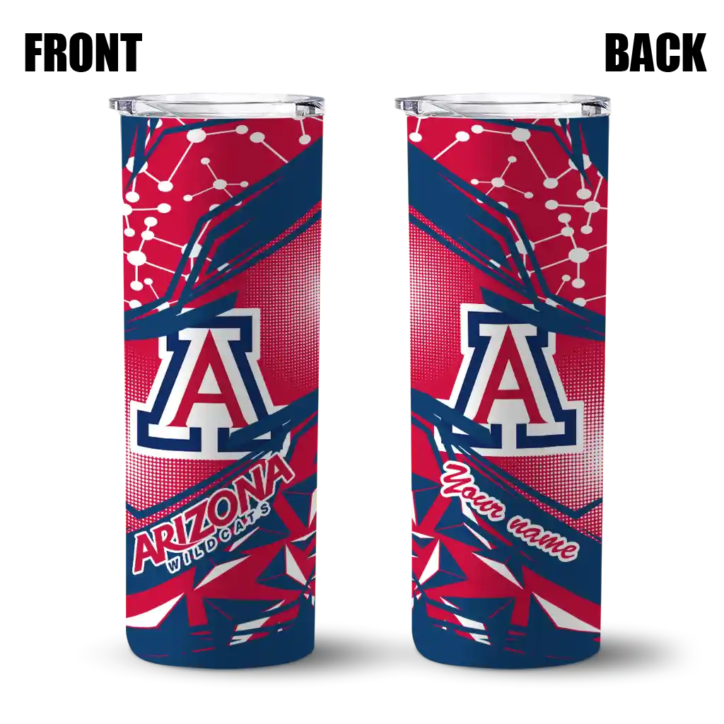 personalized-arizona-wildcats-helmet-clash-red-skinny-tumbler-fashion-forward.webp
