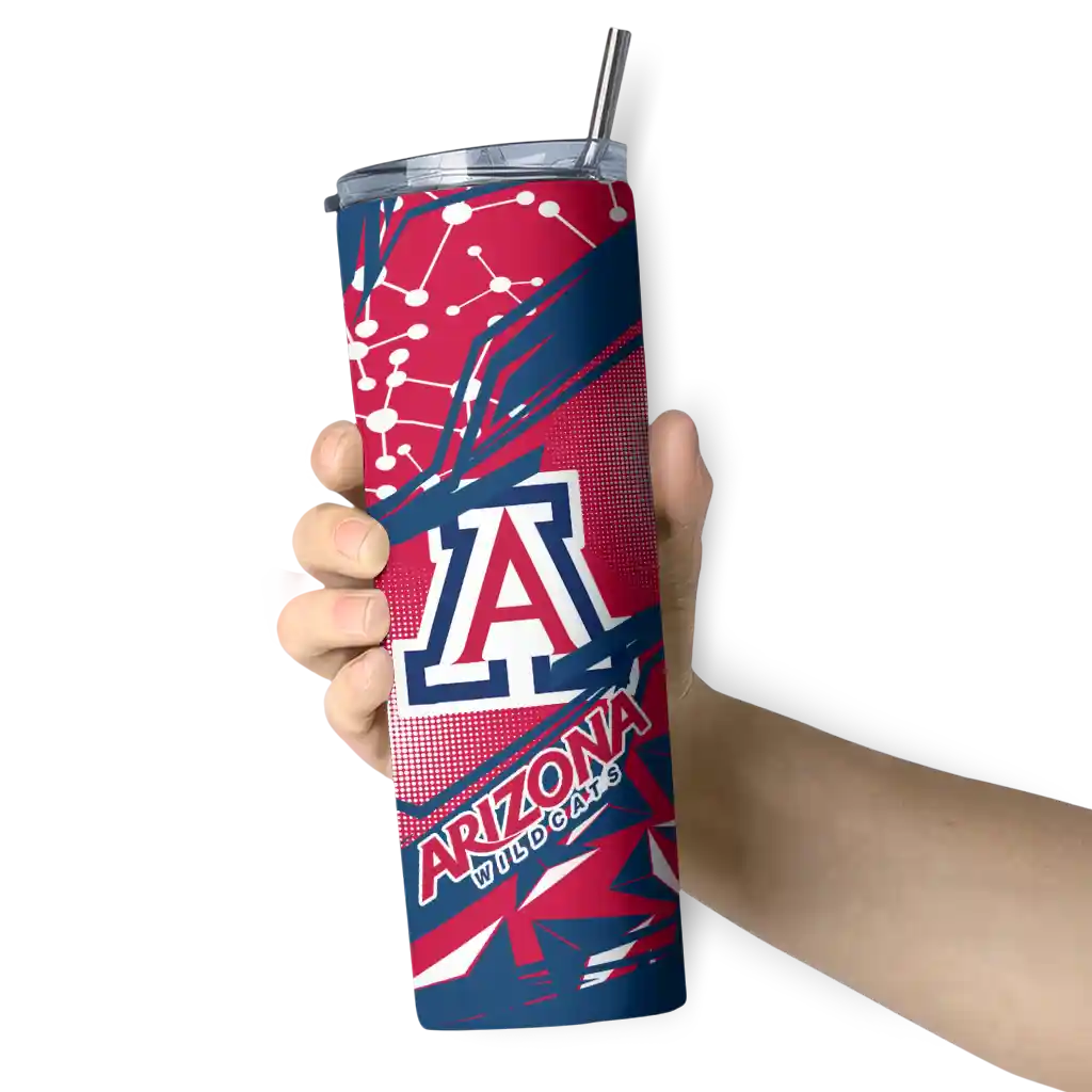personalized-arizona-wildcats-helmet-clash-red-skinny-tumbler-premium-grade.webp