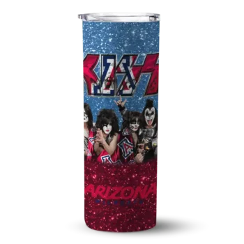 Personalized Arizona Wildcats Kiss Band Navy Skinny Tumbler