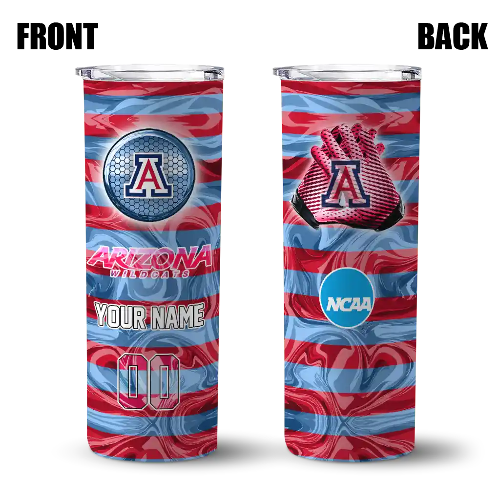 personalized-arizona-wildcats-patterned-waves-red-skinny-tumbler-fashion-forward.webp