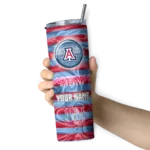 personalized-arizona-wildcats-patterned-waves-red-skinny-tumbler-best-selling-1.webp